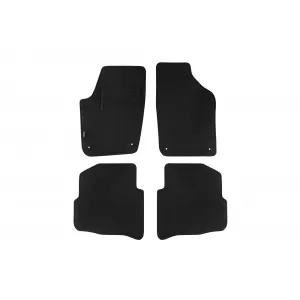 Tălpi de mochetă cu două straturi, potrivite pentru VW Polo 2001-2009 de la Petex, țesătură Rex, set de 4 bucăți, negru