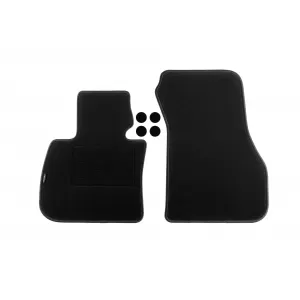 Mochete din covor cu două straturi, potrivite pentru BMW X1 F48 după 2015 X-Drive, X2 F39 după 2018, set de 4 bucăți, negru-image-6240828