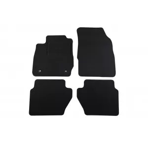 Mochete de podea din carpetă cu două straturi, potrivite pentru Ford Fiesta 2011-2017, din țesătură Rex, set de 4 bucăți, negru