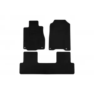 Tălpi de mochetă cu două straturi, potrivite pentru Honda CR-V 2012-2018, din țesătură Rex, set de 3 piese, negre