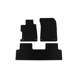 Tălpi de mochetă cu două straturi, potrivite pentru Honda Civic 2012-2017, 4 uși, set de 3 piese, negre, de la Petex, țesătură Rex.
