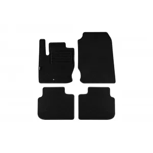 Covorașe de podea din mochetă cu două straturi, potrivite pentru Mitsubishi Colt 2010-2013, 3 uși, set de 4 bucăți, negre, de la Petex, țesătură Rex.