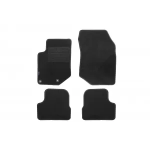 Mochete de podea din carpetă cu două straturi, potrivite pentru Peugeot 208 2012-2019, 2008 2013-2019, fabricate din țesătură Rex, set de 4 bucăți, negru