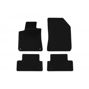 Covorașe de podea din mochetă cu două straturi, potrivite pentru Peugeot 308 2013-2021, din țesătură Rex, set de 4 bucăți, negru