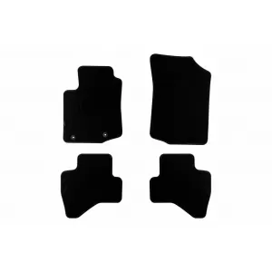 Mochete pentru podea din două straturi, potrivite pentru Peugeot 108 2014-2021, țesătură Rex, set de 4 bucăți, negru