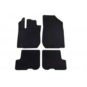 Tălpi de podea din covor cu două straturi de la Petex, țesătură Rex potrivită pentru Dacia Sandero, Sandero Stepway 2012-2020, set de 4 piese, negru