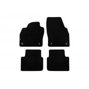Tălpi de covor cu două straturi, potrivite pentru Skoda Scala, Kamiq după 2019, din material Rex, set de 4 bucăți, negru