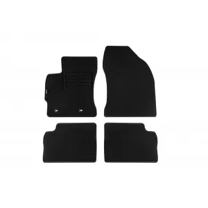 Tălpi de mochetă cu două straturi, potrivite pentru Toyota Auris hatchback, estate hibrid 2013-2018, din țesătură Rex, set de 4 piese, negru