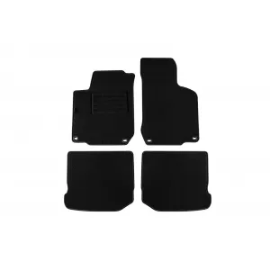 Mochete din carpetă cu două straturi de la Petex, țesătură Rex potrivită pentru VW Golf IV 1998-2003, Beetle 1998-2011, Bora 1998-2005, negre cu deschideri ovale, set de 4 bucăți, negre