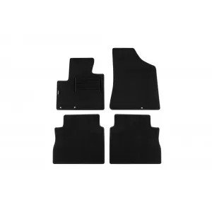 Tălpi de mochetă cu două straturi, potrivite pentru Hyundai Santa Fe 2010-2012, din material Rex, set de 4 bucăți, negre