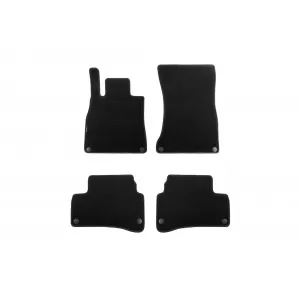 Mochete din covor cu două straturi, potrivite pentru Mercedes S class W222 2013-2020 cu ampatament scurt, set de 4 bucăți, negre