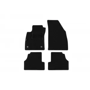 Tălpi de mochetă cu două straturi, potrivite pentru Opel Mokka 2012-2019, Mokka X 2016-2019, din țesătură Rex, set de 4 piese, negru