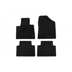 Tălpi de mochetă cu două straturi, potrivite pentru Hyundai Santa Fe 2012-2018, din țesătură Rex, set de 4 bucăți, negre