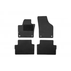 Mochete din covor cu două straturi, potrivite pentru VW Sharan după 2010, 5-7 locuri, set de 4 bucăți, negru