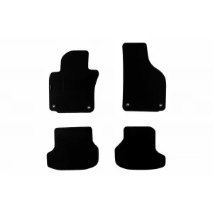 Tălpi de mochetă cu două straturi, potrivite pentru VW Golf VI cabriolet 2011-2016, din țesătură Rex, set de 4 bucăți, negru