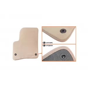 Mochete textile Petex Comet seria potrivite pentru Volkswagen Touareg 2002-2010, set de 4 bucăți, bej cu găuri de fixare rotunde-image-6241364
