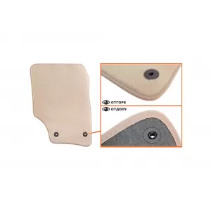 Mochete textile Petex Comet seria potrivite pentru Volkswagen Touareg 2002-2010, set de 4 bucăți, bej cu găuri de fixare rotunde-image-6241365