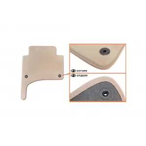 Mochete textile Petex Comet seria potrivite pentru Volkswagen Touareg 2002-2010, set de 4 bucăți, bej cu găuri de fixare rotunde-image-6241366