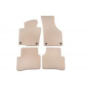 Mochete textile Petex Comet seria potrivite pentru Volkswagen Passat sedan, estate 2005-2014, Volkswagen Passat CC 2012-2016, set de 4 bucăți, bej cu găuri de fixare rotunde