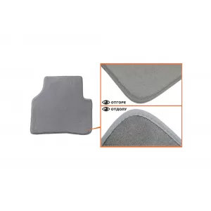 Mochete textile Petex Comet seria potrivite pentru Volkswagen Passat sedan, break 2005-2014, Volkswagen Passat CC 2012-2016, set de 4 piese, gri cu găuri de fixare rotunde-image-6241377