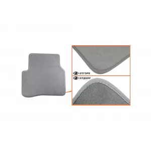 Mochete textile Petex Comet seria potrivite pentru Volkswagen Passat sedan, break 2005-2014, Volkswagen Passat CC 2012-2016, set de 4 piese, gri cu găuri de fixare rotunde-image-6241378