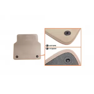 Mochete textile Petex Comet serie potrivite pentru Audi A8 2010-2017, ampatament scurt, set de 4 bucăți, bej-image-6241383