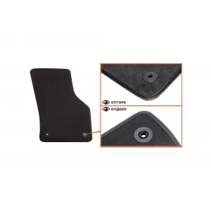 Mochete textile cu trei straturi din material Petex Style potrivite pentru Audi A3 2012-2020, 3 uși, set de 4 bucăți, negru-image-6241467