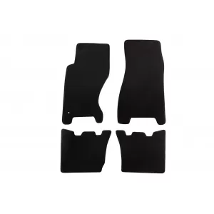 Three-layer textile floor mats suitable for Jeep Grand Cherokee 2004-2010, set of 4 pieces, black