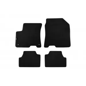 Three-layer textile floor mats suitable for Hyundai Kona Electric 2018-2023, set of 4 pieces, black