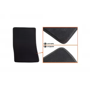 Three-layer textile floor mats suitable for Range Rover 2002-2012, set of 2 pieces, black
