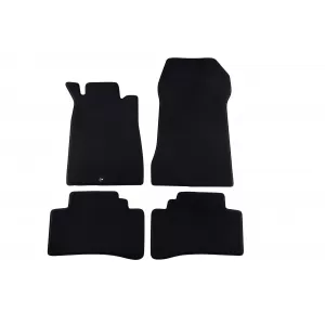 Three-layer textile floor mats suitable for Mercedes CLK C208 1997-2002, set of 4 pieces, black