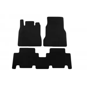 Three-layer textile floor mats suitable for Mercedes A-Class W168 1997-2001, made of 3 parts, black