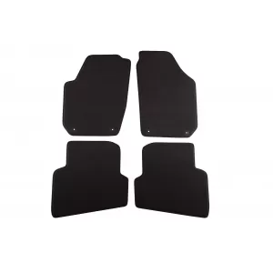 Three-layer textile floor mats suitable for Skoda Fabia 2007-2014, set of 4 pieces, black