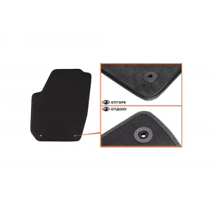 Three-layer textile floor mats suitable for Skoda Fabia 2007-2014, set of 4 pieces, black