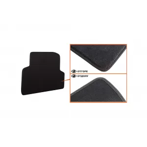 Three-layer textile floor mats suitable for Skoda Fabia 2007-2014, set of 4 pieces, black