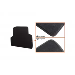 Three-layer textile floor mats suitable for Skoda Fabia 2007-2014, set of 4 pieces, black
