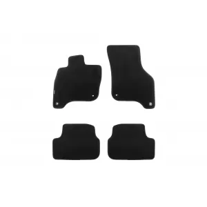 Three-layer textile floor mats suitable for Volkswagen E-Golf after 2014, set of 4 pieces, black