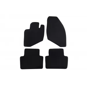 Three-layer textile floor mats suitable for Volvo S80 1998-2006, set of 4 pieces, black