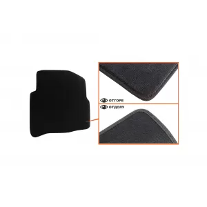 Tălpi textile cu trei straturi potrivite pentru Seat Ibiza, Cordoba 2002-2008, set de 4 bucăți, negru-image-6241651