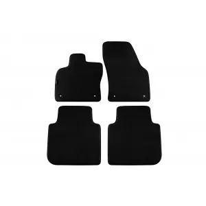 Three-layer textile floor mats suitable for VW Tiguan Allspace after 2017, set of 4 pieces, black