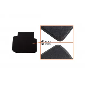 Three-layer textile floor mats suitable for Honda Civic 1999-2001, 3 doors, set of 4 pieces, black