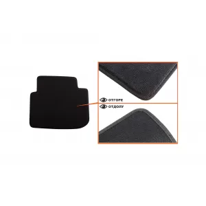 Three-layer textile floor mats suitable for Honda Civic 1999-2001, 3 doors, set of 4 pieces, black