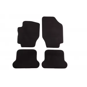 Three-layer textile floor mats suitable for Peugeot 307 CC 2003-2009, set of 4 pieces, black