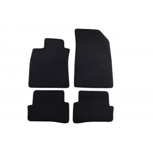 Three-layer textile floor mats suitable for Renault Clio 2005-2012, set of 4 pieces, black