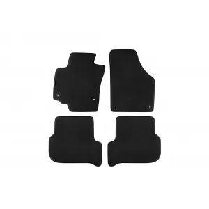 Three-layer textile floor mats suitable for Skoda Yeti 2009-2017, set of 4 pieces, black