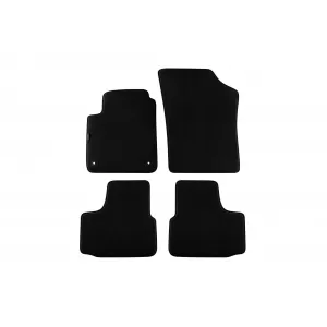 Three-layer textile floor mats suitable for Skoda Citigo after 2012, set of 4 pieces, black