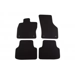 Mochete textile cu trei straturi, potrivite pentru Skoda Octavia sedan, combi 2013-2020, set de 4 bucăți, negru