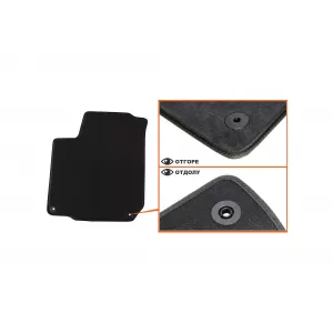Mochete textile cu trei straturi din material Petex Style, potrivite pentru Volkswagen Golf IV 1998-2003, Beetle 1998-2011, Bora 1998-2005 cu găuri rotunde, set de 4 bucăți, negru-image-6241773
