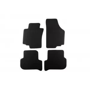 Three-layer textile floor mats suitable for Seat Leon 2005-2008, set of 4 pieces, black