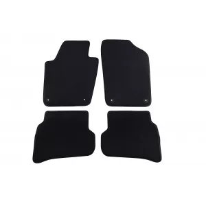 Three-layer textile floor mats suitable for Seat Ibiza, Ibiza CT 2008-2017, set of 4 pieces, black